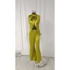 Women's Solid Color Hollow Out Hem Top Waisted Flared Pants Set