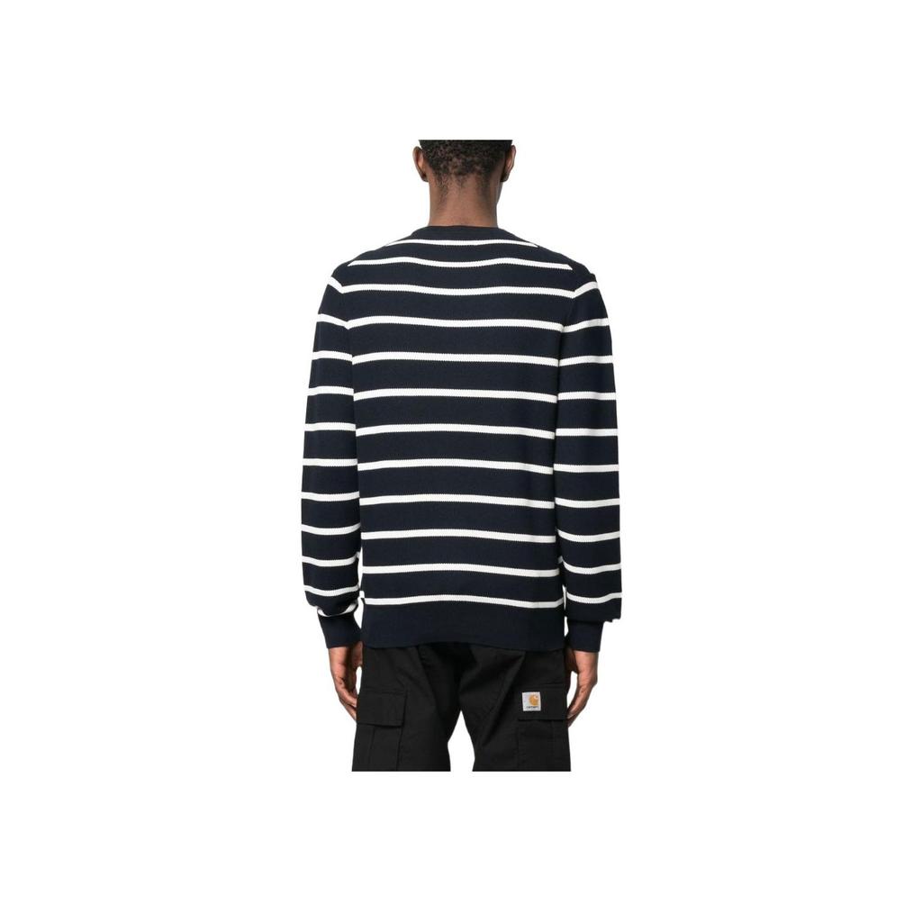 Polo Ralph Lauren Ss23 Striped Small Logo Printed Crewneck Sweatshirt Men Sweatshirt Black 710899202-001