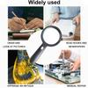 10X Handheld Large Magnifying Glass Lighted Magnifying Glass with Light 12 LED Light Magnifying Loupe for Reading Book/Newspaper