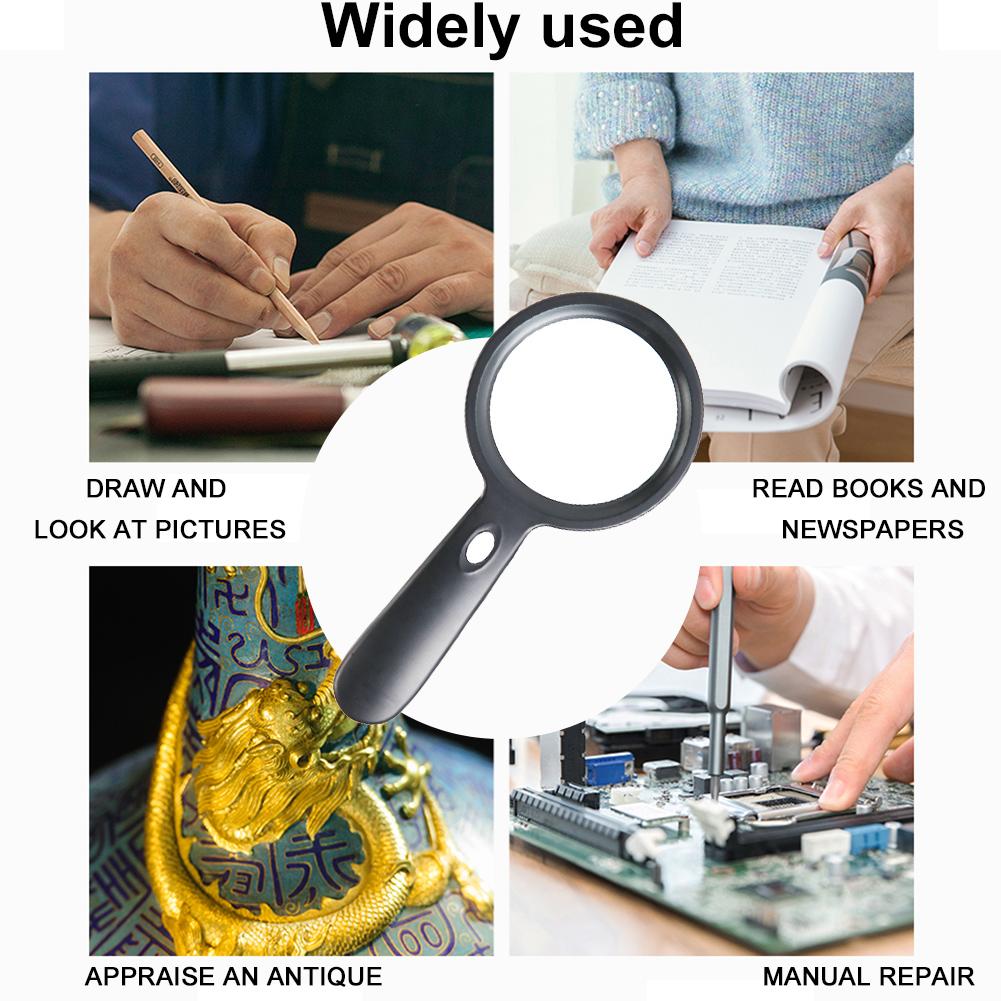10X Handheld Large Magnifying Glass Lighted Magnifying Glass with Light 12 LED Light Magnifying Loupe for Reading Book/Newspaper