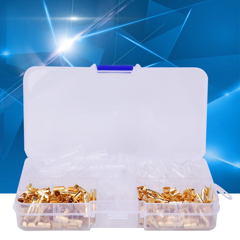 240 Pcs Bullet Connector Male Female 3.5 Golden Cable Terminal Connector