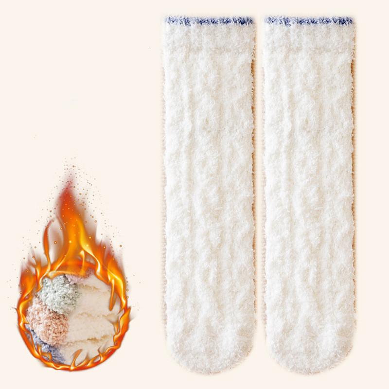 1pair Coral Fleece Long Tube Thickening  Floor Socks for 0-3years Baby Infant Winter Warm Floor Socks for Girl Boy Newborn