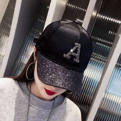 Berretto da donna con strass e paillettes, lettera, berretto da baseball, estivo, per ragazze, femminile, con snapback, cappellini hip-hop, cappello da sole regolabile