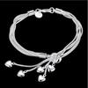 Bracciali Vintage a Catena Serpente da Ragazza Gioielli Femminili Cuore Argento 925 Bracciali per Donne Accessori di Compleanno Trendy