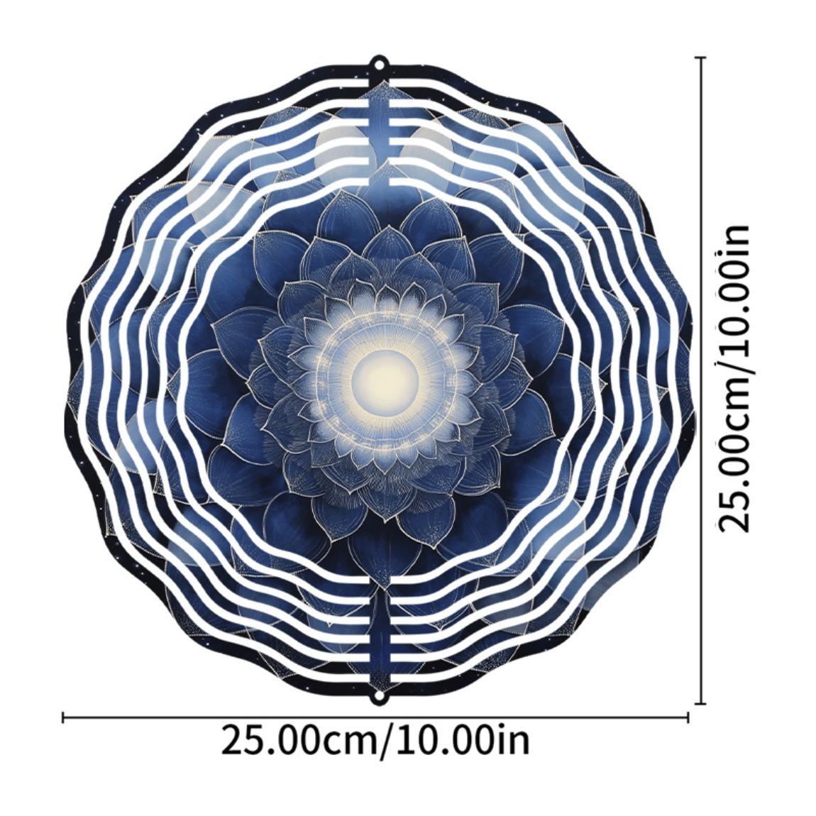 

3D Мандала Ветряной Спиннер с Вращающимся Крюком Прочный Подвесной Декор для Сада Патио Двора Железный Материал Всесезонное Уличное Украшение 01A
