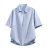 Shirt Casual Loose Contrast Color Splicing Jacket Short Sleeve Shirt