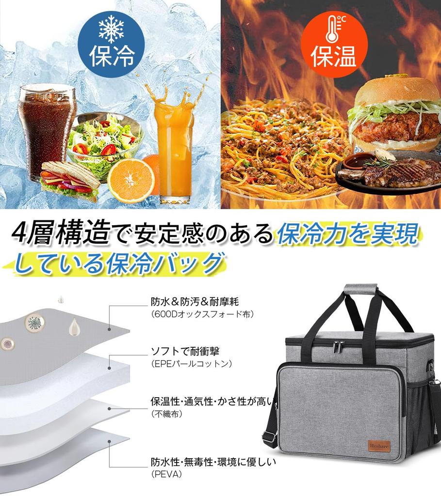 Large Capacity 30L Cooler Box, Water-Resistant, Abrasion-Resistant, 4-Layer Insulated, Leak-Resistant, Foldable, Lightweight, 3-Way Design, Soft