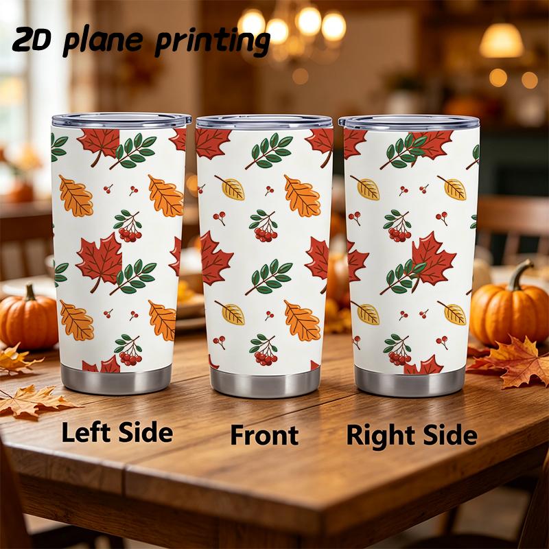 591ml Car Tumbler Autumn maple leaf elements Straw Cup Straight Tumbler Coffee Tumbler 20oz Car Straw Cup Hot Cold Cup