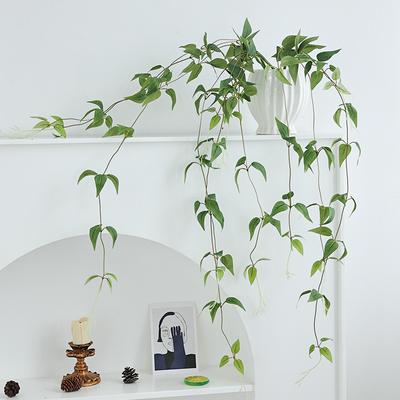 Artificial Decorative Leaves Clematis Rattan Wall Decoration Hanging Green Leaves Home Interior Green Wall