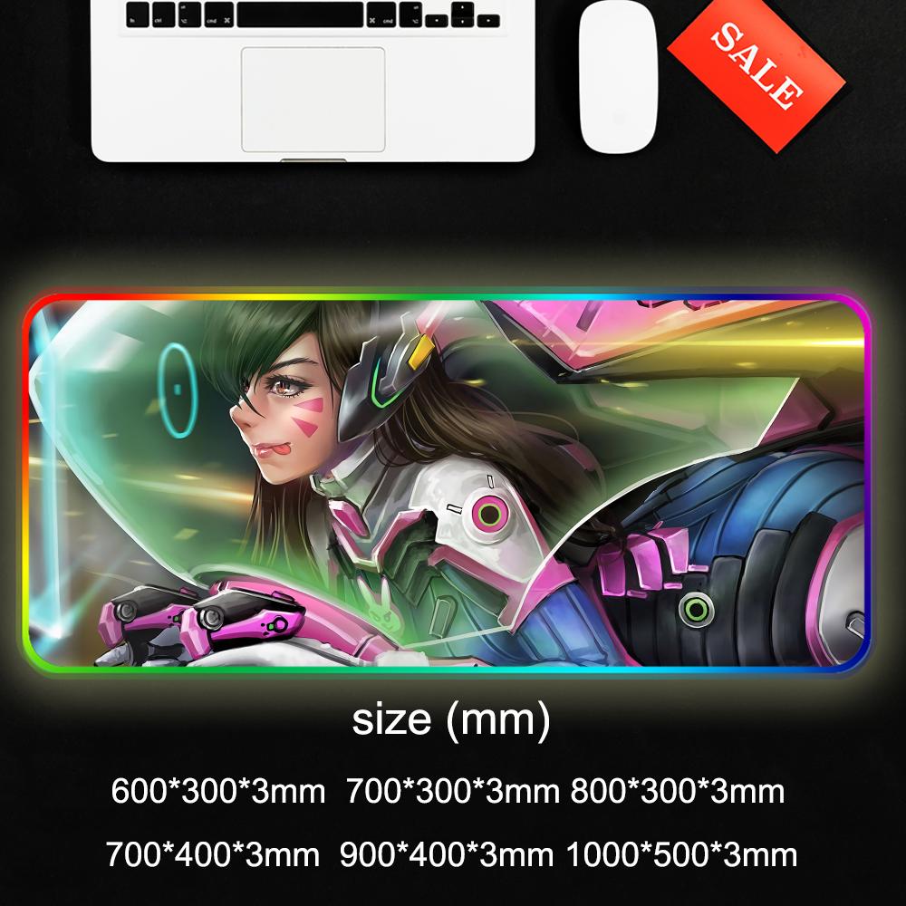 Dva Mouse Pad RGB Gaming Mousepad Big LED Pad PC Desk Mat Luminous Mouse Pad Large Keyboard Mats Table Rug With Backlit