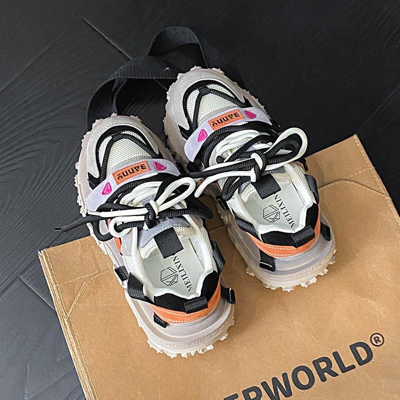 

Ретро цветовая гамма женские осенние новые на толстой подошве увеличивающие рост сетчатые универсальные повседневные спортивные туфли 40 чёрный