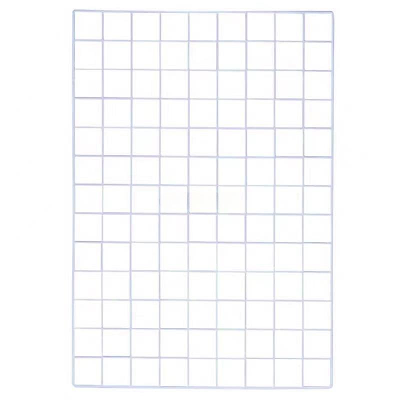 Белая сетчатая стойка для выкладки: Настенная сетчатая панель и подвесная полка для хранения в супермаркете