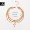 Zoshi Golden Foot Chain 3 Layers Anklets For Women Snake -Shaped Star Heart Pendant Foot Chains Beach Jewelry Summer Leg Chains