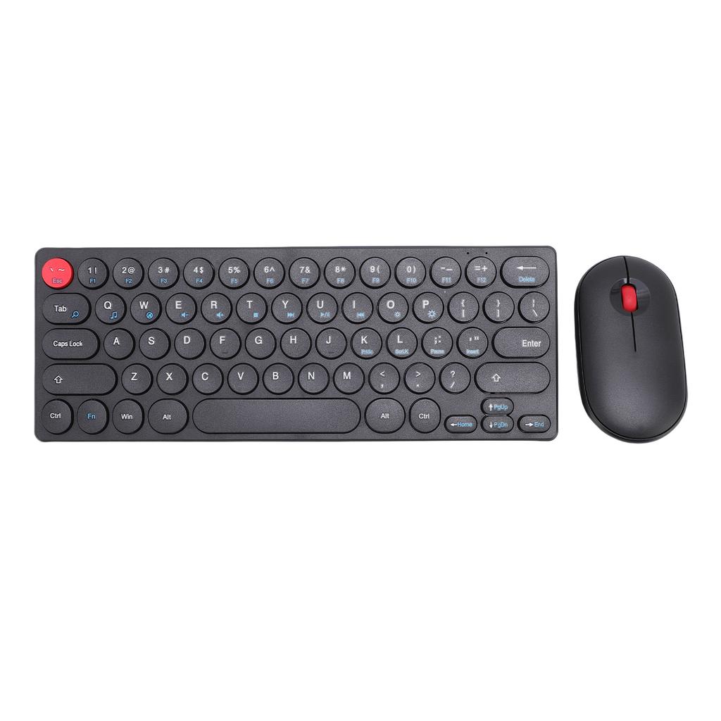 Keyboard Mouse Combo for Auto Sleep Retro 2.4G Wireless 64 Keys Keyboard 1200dpi Mouse with Receiver