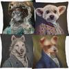 Europese Koninklijke Hof Hond Dieren Portret Schilderij Kussenhoezen Vintage Kat Decoratieve Kussenhoes Voor Bank