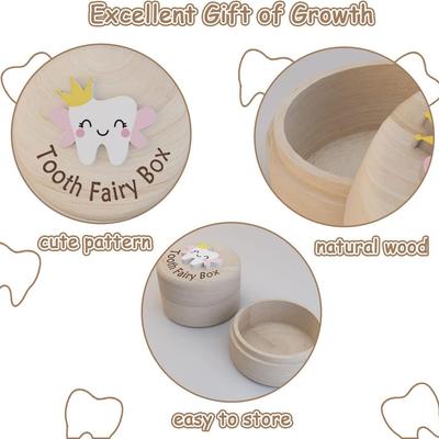 Wooden Milk Teeth Organizer Durable Collecting Teeth High Quality Baby Tooth Box Save Gifts Tooth Box