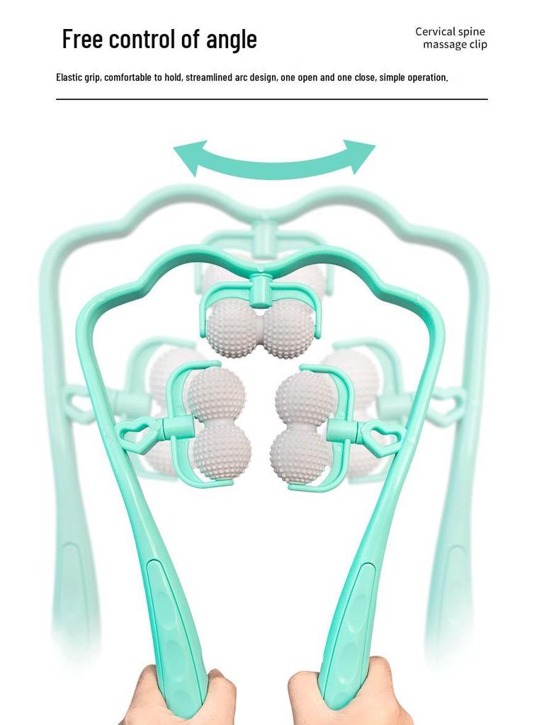 Handheld Dual Ball Neck & Trapezius Massager for Cervical Spine – Multifunctional Manual Massager