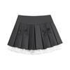 Damen Frühling/Sommer High Waist Spitze Schleife A-Linie Plissee Rock - Ballettstil