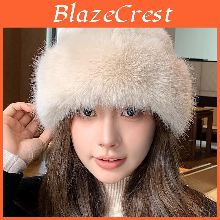 Winter Faux Fur Hat For Women With Warm Plush Material And Cloud Pattern Design For Casual Wear