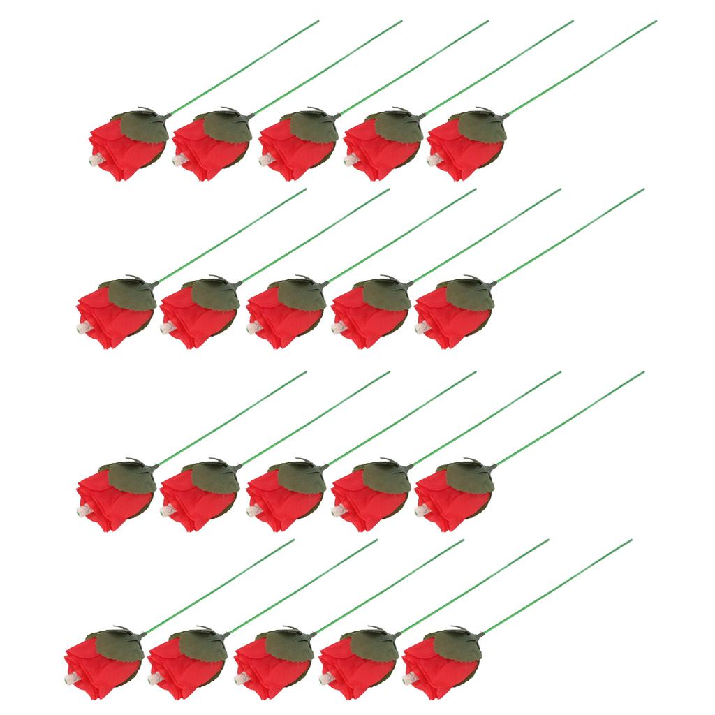 20 Adet Alev Çıkan Gül Zarif Çiçek Gül Hileleri Oyuncaklar Profesyonel Sihirbaz Aksesuarları için