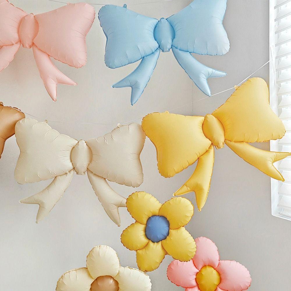 Fashion Giant Bow Balloon Macaroon Color Large Butterfly Balloon Foil Matte Balloon  Kids Birthday