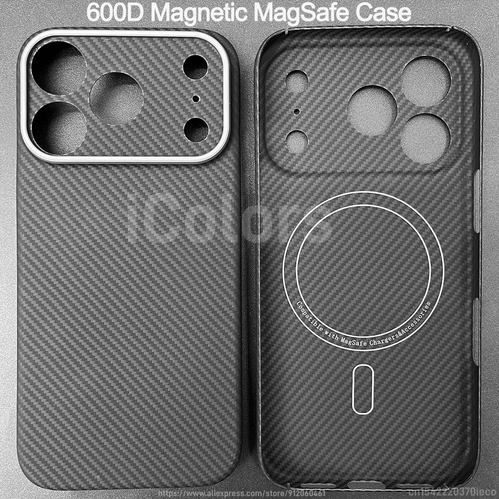 Magnetic Case for iPhone 17 Pro Max/17 Pro Aramid Carbon Fiber Camera Lens Protection Cover Compatible with MagSafe