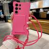 Portofel din Silicon Colier Crossbody Șnur Suport Card Carcasă Pentru Samsung S26 S2 S24 Ultra S23 FE S22 Plus A4 A3 A34 Husa Moale