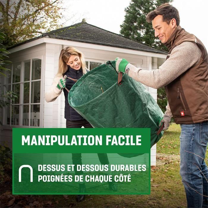 Sac à déchets de jardin - 272L - Poignées - Stable aux UV - Hydrofuge