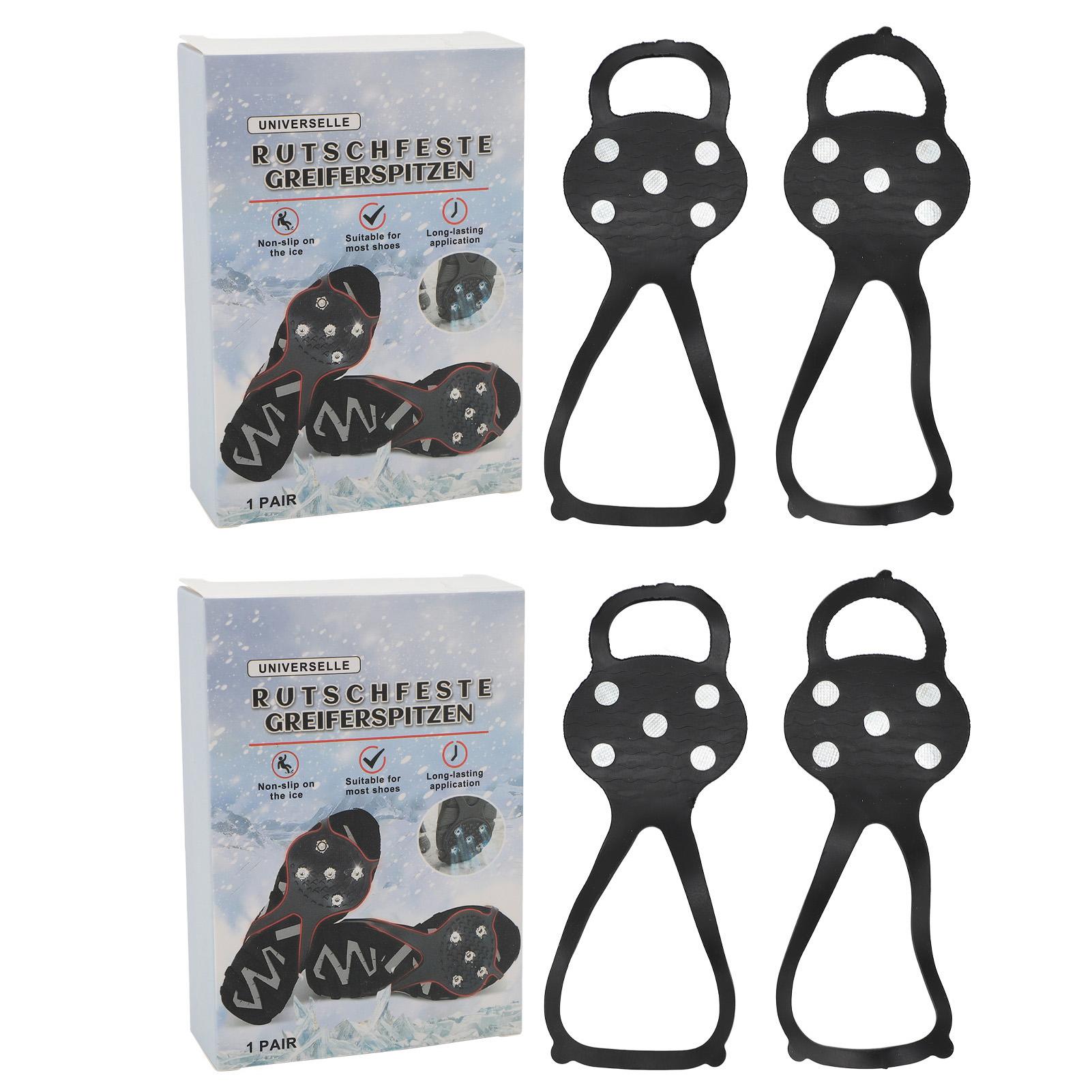 

2 пары бахил для льда, нескользящие фиксаторы для льда и снега, 5 зубцов для альпинизма на открытом воздухе, спорт Sn