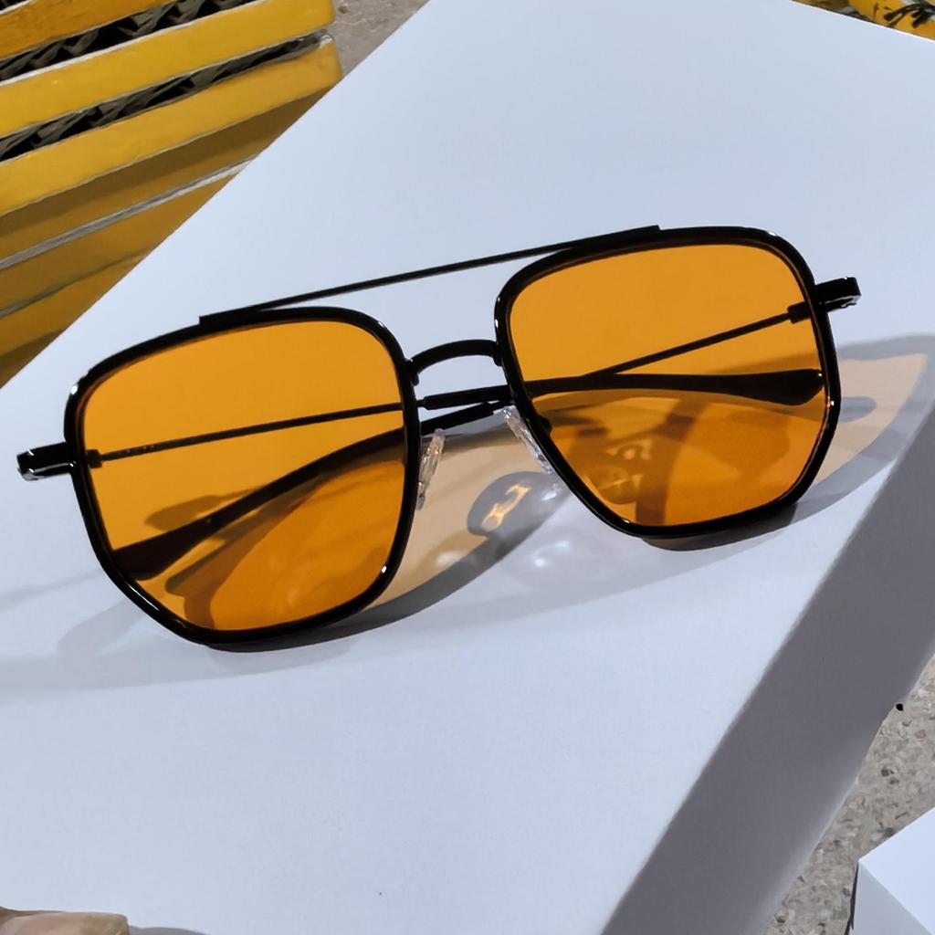 Trendy čtvercové sluneční brýle Módní Vintage Dvojitý můstek Ležérní sluneční brýle Dámské Stylové Nadrozměrné Značkový design Stínidla