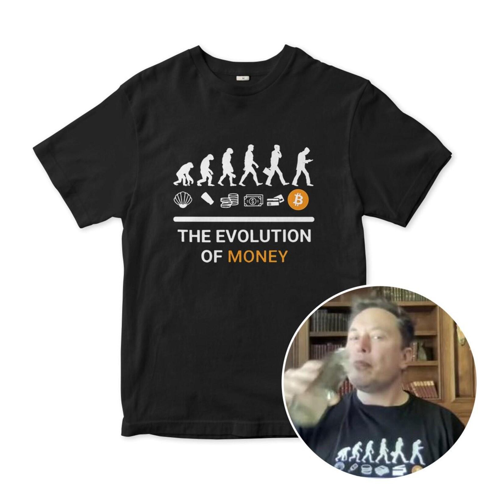 The Evolution Of Money Elon Musk Bitcoin T-Shirt T-Shirt, Men s Women s Sizes (ELN-862233) S