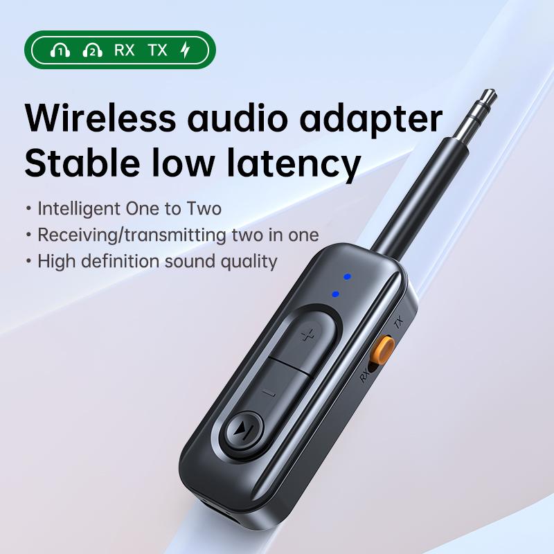 2 In 1 Bluetooth 5.4 Audio Receiver Transmitter Multipoint Wireless Adapter With Mic 3.5MM AUX Stereo Music For Car Airplane TV