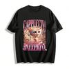 Cappuccina Ballerine Mignon Impression Graphique Haut Décontracté T-shirt en Coton Pur