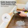 Double Head Skirting Thread Seamless Nails Invisible Security Screws & Nails for Molding Skirting Line Without Marks Nail Set