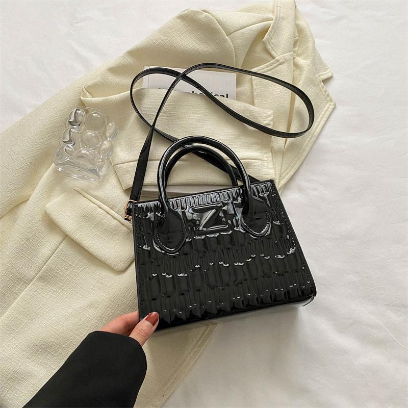 Fashionable Black Pu Leather Handbag Trendy Summer 2023 Casual Crossbody Bag чёрный