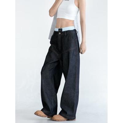 Calça jeans vintage americana lavada na rua, masculina, primavera e outono, perna reta, ajuste solto, estilo europeu e americano, calça comprida