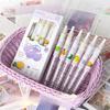 12 Pcs Lytwtw's Cute Sweet Strawberry Gel Pen 0.5mm Quick-dry Press Office Gift School Supplies Stationery Kawaii Funny Pens Back-to-school Gift