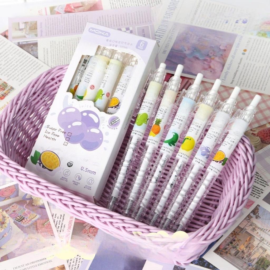 12 Pcs Lytwtw's Cute Sweet Strawberry Gel Pen 0.5mm Quick-dry Press Office Gift School Supplies Stationery Kawaii Funny Pens Back-to-school Gift