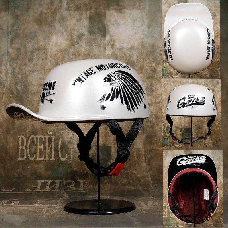 Vintage Gangster Personality Baseball Cap Helmet Electric Car Half Helmet Scooter Scoop Helmet Cap Helmet