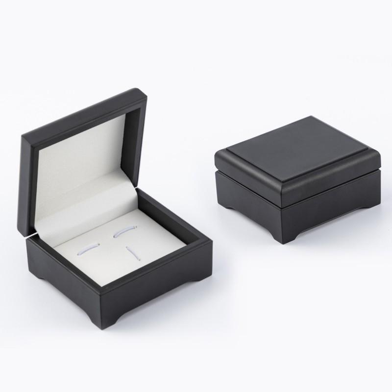 Boutique Square Plated Gun Black Inlaid Diamond Cufflinks Tie Clip Set Collar SSW50312