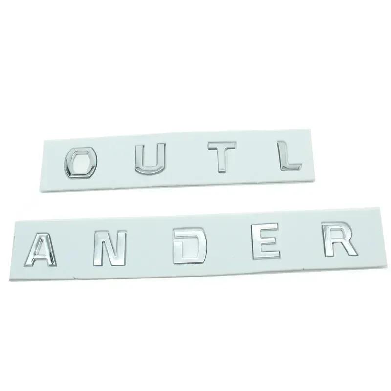 Für Mitsubishi 13-19 Outlander Buchstaben Motorhauben-Emblem Front-Hauben-Emblem 3D ABS Aufkleber Chrom Schwarz Auto Styling Zubehör
