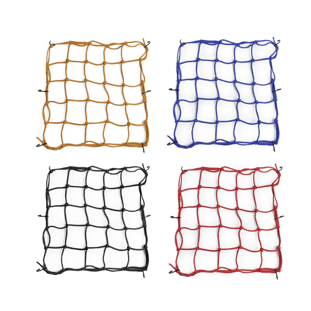 Motorcycle Reflective Cargo Net 16"x16" Bungee Cargo Net Stretchable Luggage Thicken Netting FuelTank Helmets Mesh
