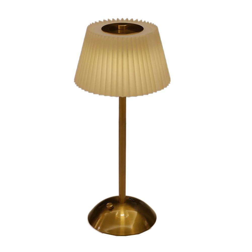 Touch Control Small Pleated Table Lamp Stepless Dimmable LED Bedside Lamp  Home Office