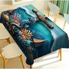 One Piece of Marine-themed Seahorse, Wave and Anchor Pattern Tablecloth, Suitable for Both Home and Outdoor Usezyc