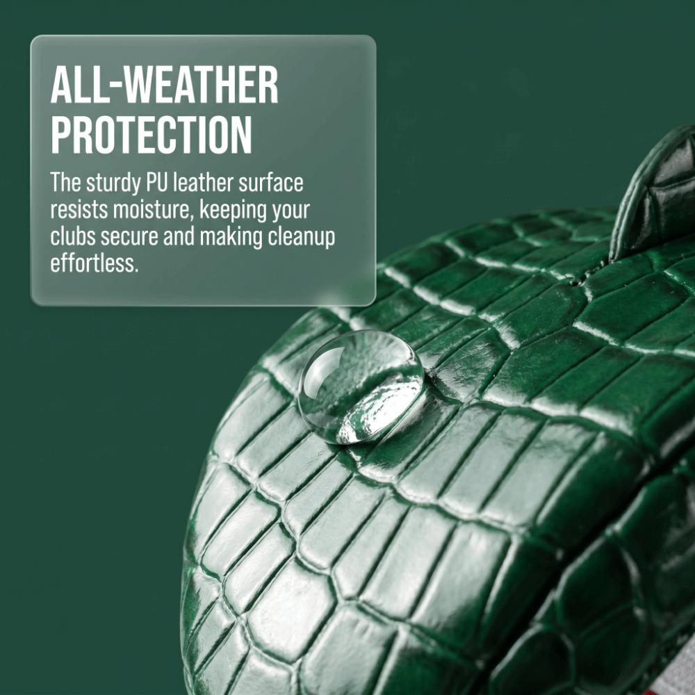 PU Leather Golf Club Head Cover Soft Lining Fairway Wood Cover Golf Head Cover Set  Course Play