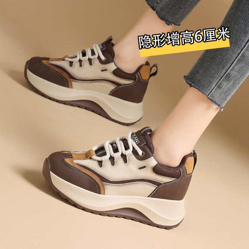 cm color matching Forrest Gump shoes women's new autumn lightweight soft-soled women's shoes versatile moral training heightening dad shoes