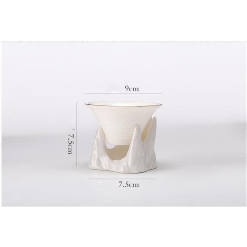 Chinese Kongfu Tea Ceremony Utensils, Mountain Peak Porcelain Ceramic Tea Strainer, Leak Filter Colander, Teaware Accessories