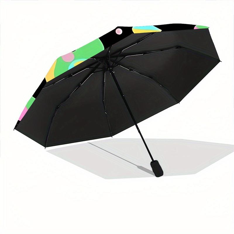 1pc Colorful Birds Pattern Automatic Folding Umbrella, Portable & Foldable Design with 8 Ribs, Casual Outdoor Accessory Yy250805065