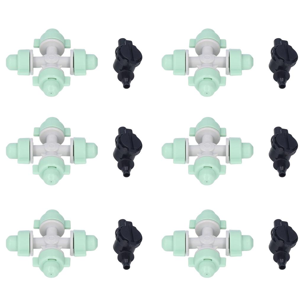 10er Set Kreuz-Sprühdüsen mit 4/7mm Anschluss Mikro-Bewässerungskopf für Ackerland Garten
