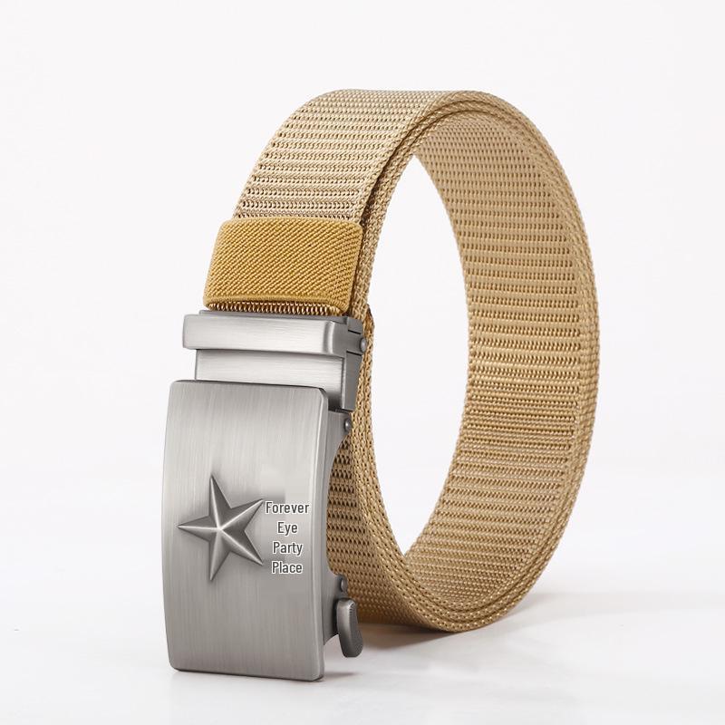 Men's Military Style Woven Nylon Belt for Outdoor and Casual Wear